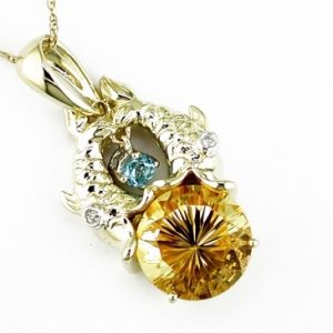 CITRINE & DIAMOND PENDANT
