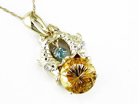 CITRINE & DIAMOND PENDANT