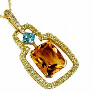 CITRINE & DIAMOND PENDANT