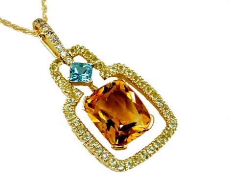 CITRINE & DIAMOND PENDANT