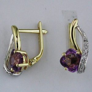 AMETHYST & DIAMOND EARRING