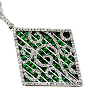 DIAMOND &GREEN GARNET PENDANT