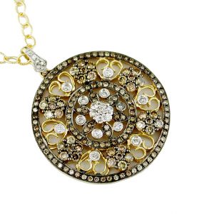 DIA & MOCHA DIA CIRCLE PENDANT