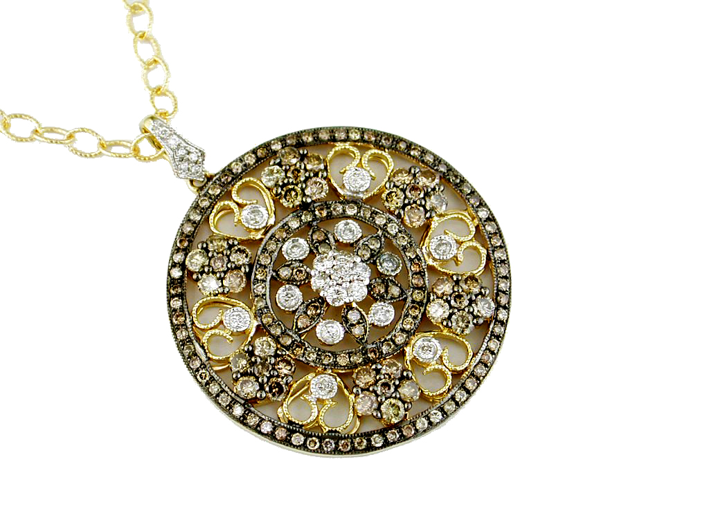 DIA & MOCHA DIA CIRCLE PENDANT