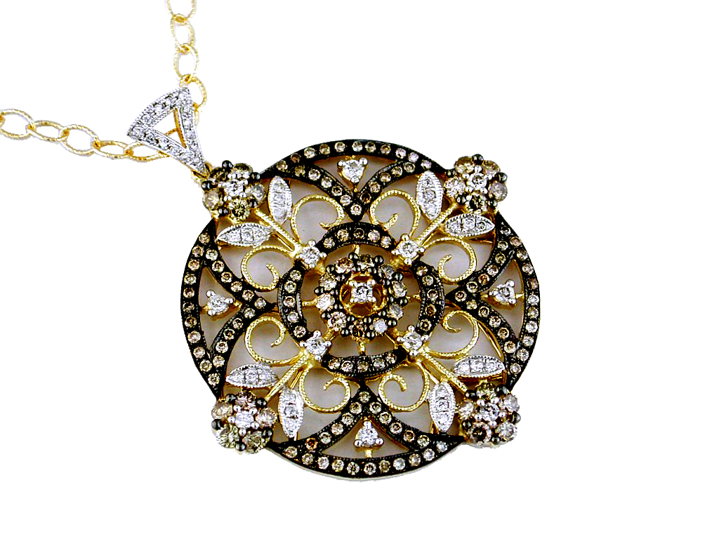 DIAMOND & MOCHA DIA PENDANT