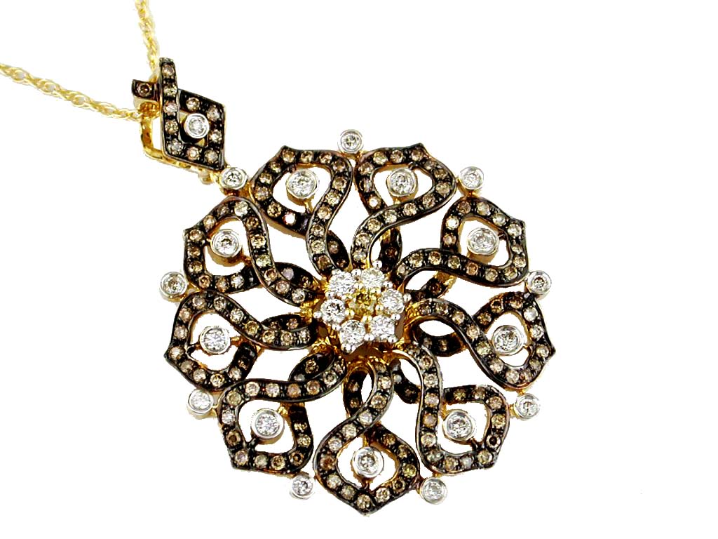 MOCHA & WHITE DIAMOND PENDANT