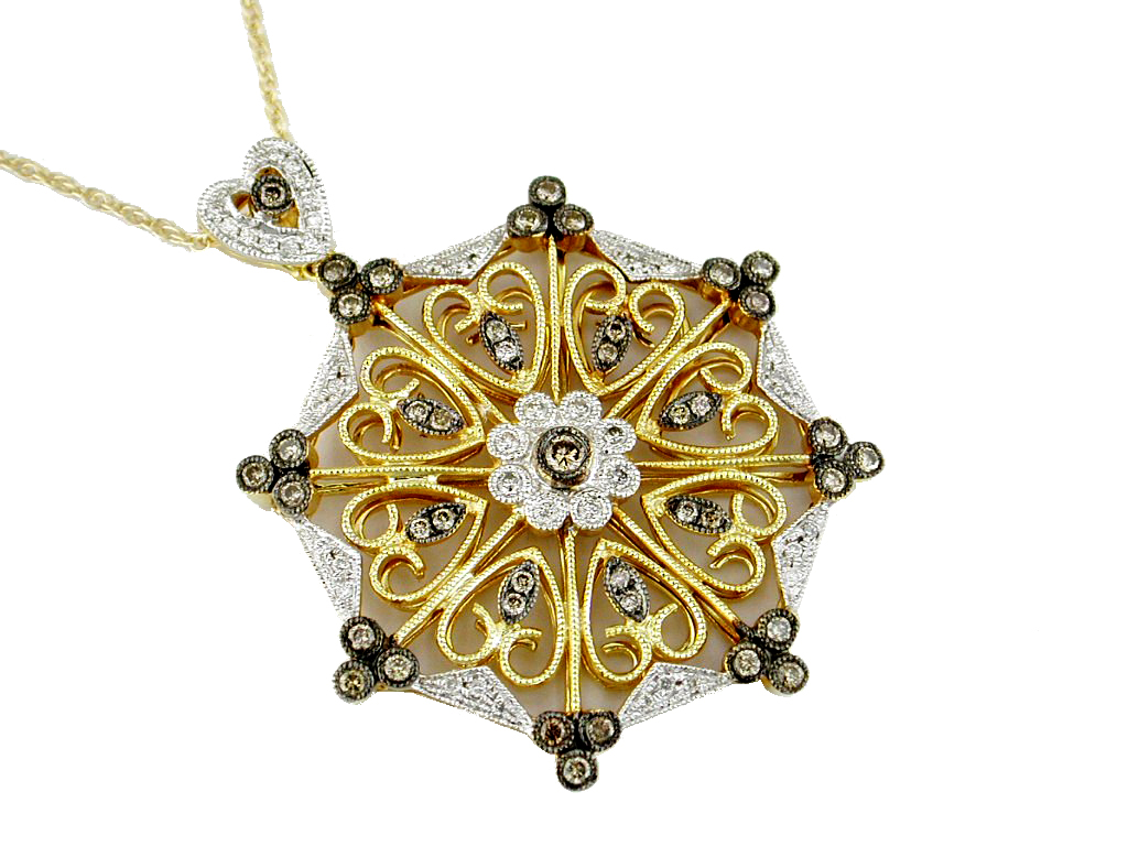 DIAMOND & MOCHA DIA PENDANT