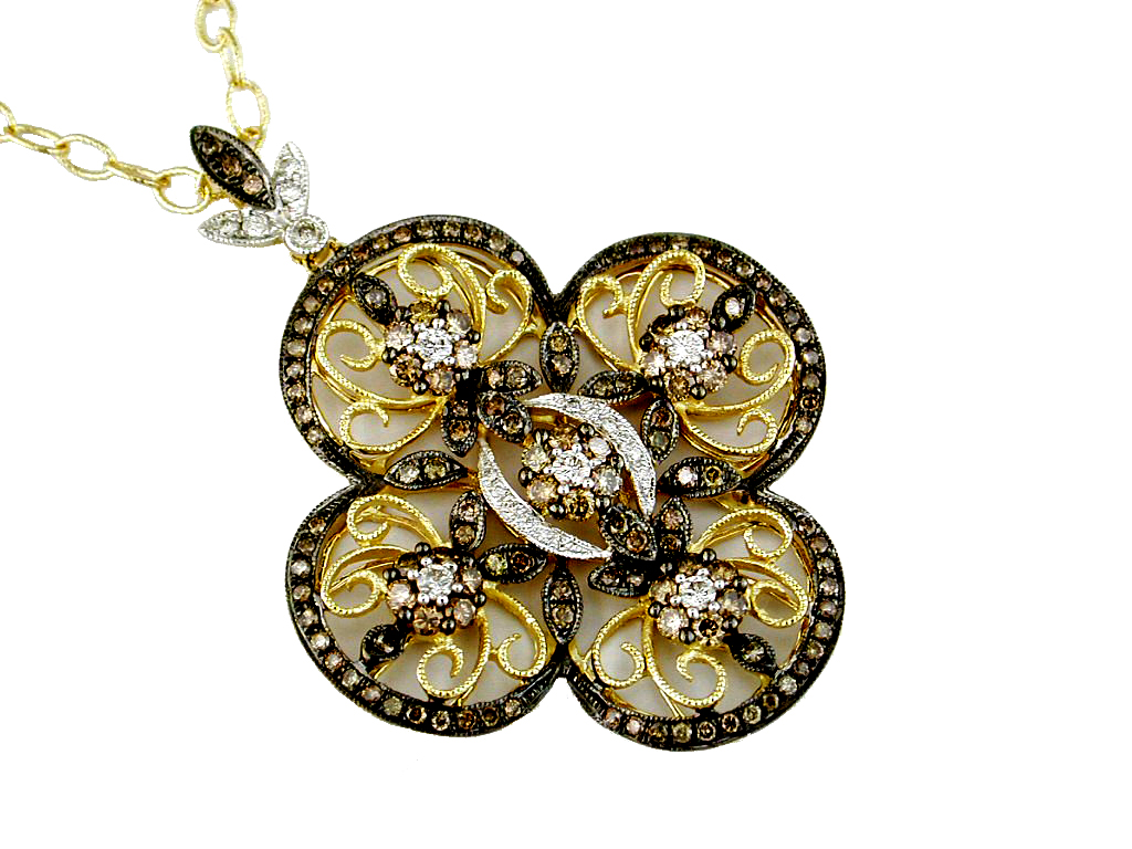 DIAMOND & MOCHA DIA PENDANT