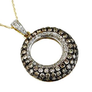 DIA & MOCHA DIA CIRCLE PENDANT