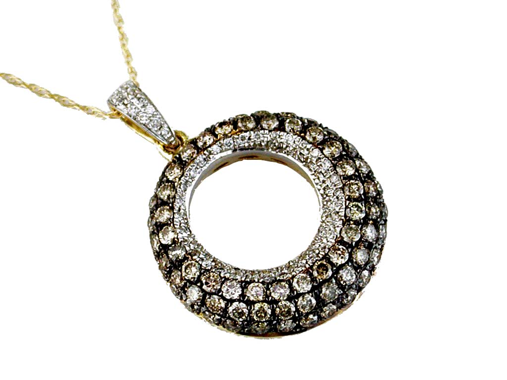 DIA & MOCHA DIA CIRCLE PENDANT