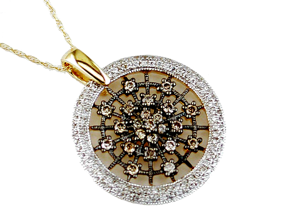 DIA & MOCHA DIA CIRCLE PENDANT