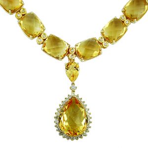 CITRINE & DIAMOND NECKLACE