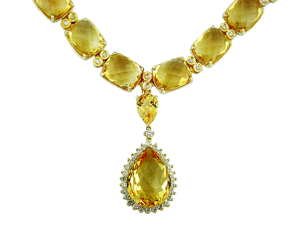 CITRINE & DIAMOND NECKLACE
