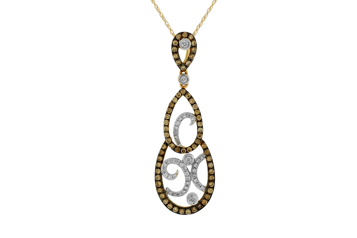 MOCHA & WHITE DIAMOND PENDANT