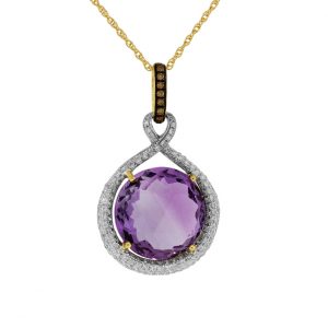 FANCY DIA & AMETHYST PENDANT