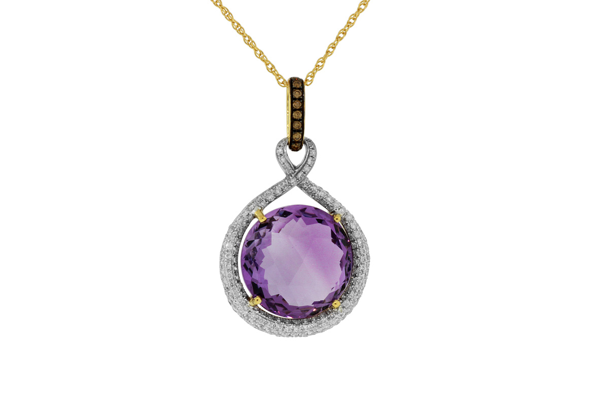 FANCY DIA & AMETHYST PENDANT
