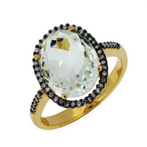 WHITE TOPAZ & DIAMOND RING