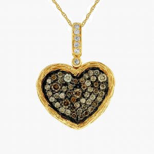 DIA & MOCHA DIA HEART PENDANT