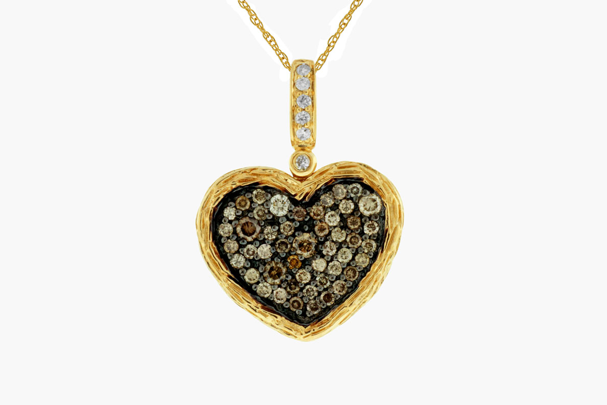 DIA & MOCHA DIA HEART PENDANT