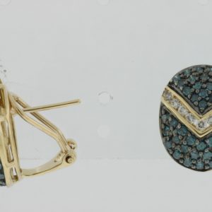 BLUE DIAMOND & DIAMOND EARRING