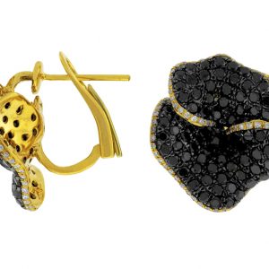 BLACK DIA & DIA FLOWER EARRING
