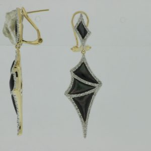 DIAMOND & BLK M/PEARL EARRING