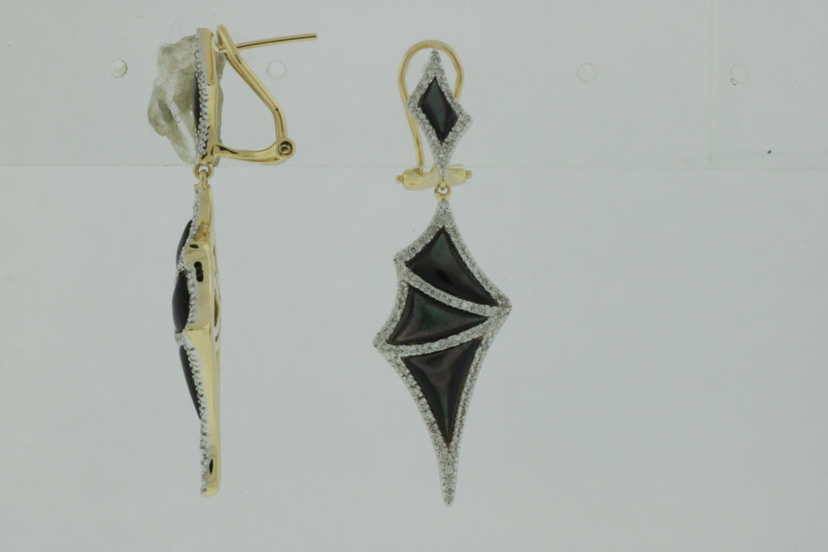 DIAMOND & BLK M/PEARL EARRING