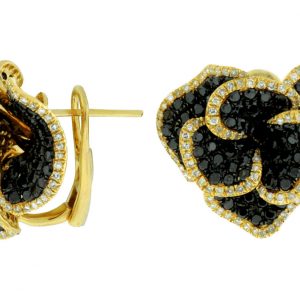 DIA & BLACK DIA FLOWER EARRING