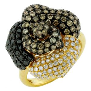 MULTICOLOR DIAMOND FLOWER RING