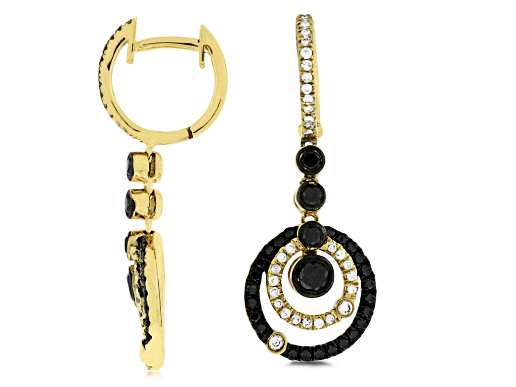 DIAMOND &BLACK DIAMOND EARRING