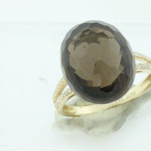 SMOKY QUARTZ & DIAMOND RING