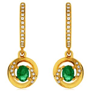 EMERALD & DIAMOND EARRING