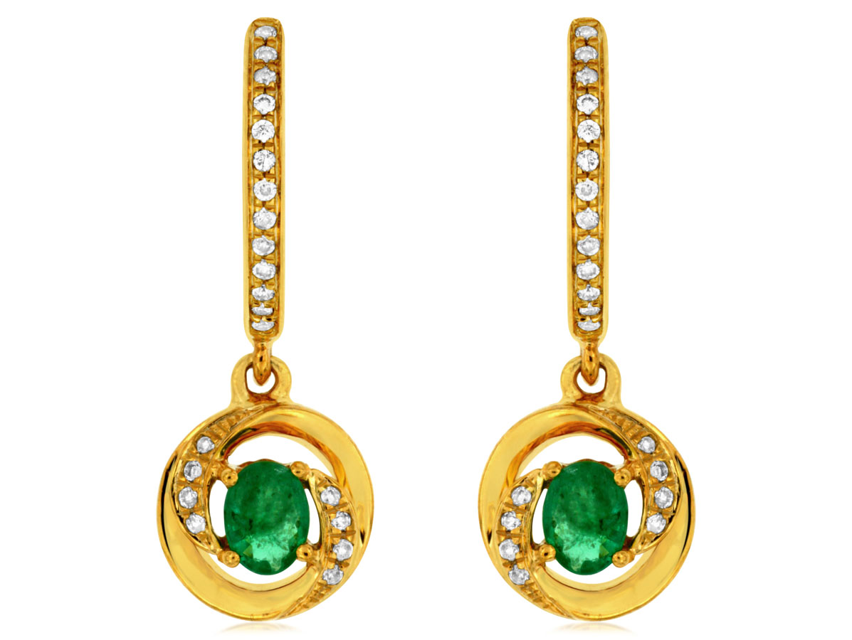 EMERALD & DIAMOND EARRING
