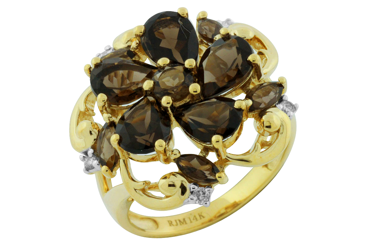 SMOKY QUARTZ & DIAMOND RING