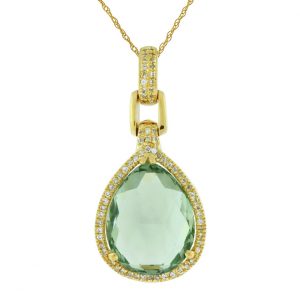 DIAMOND & GREEN ‘AM’ PENDANT