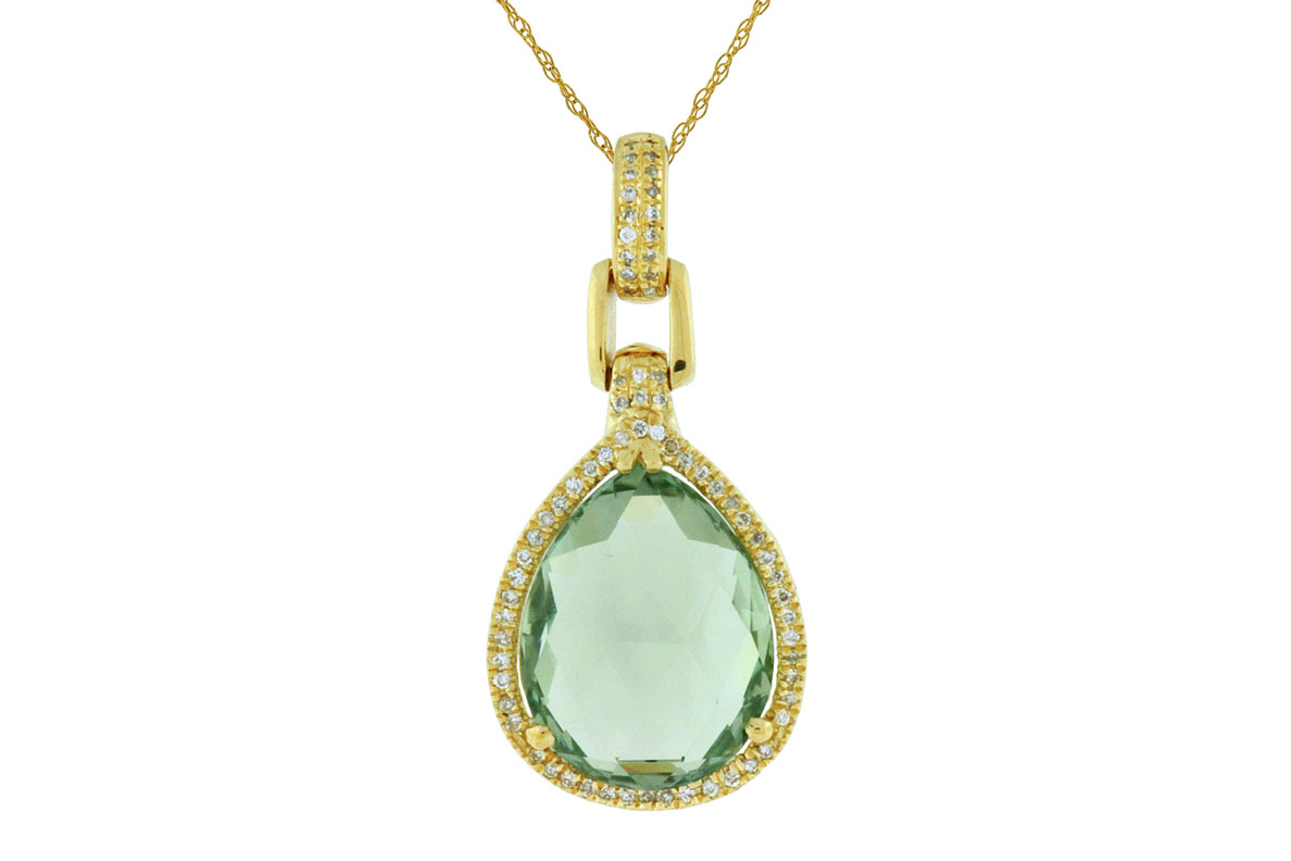 DIAMOND & GREEN 'AM' PENDANT