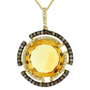 FANCY DIA & CITRINE PENDANT