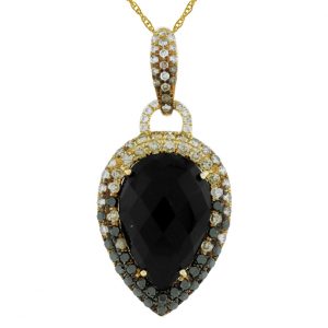 FANCY ONYX & DIAMOND PENDANT