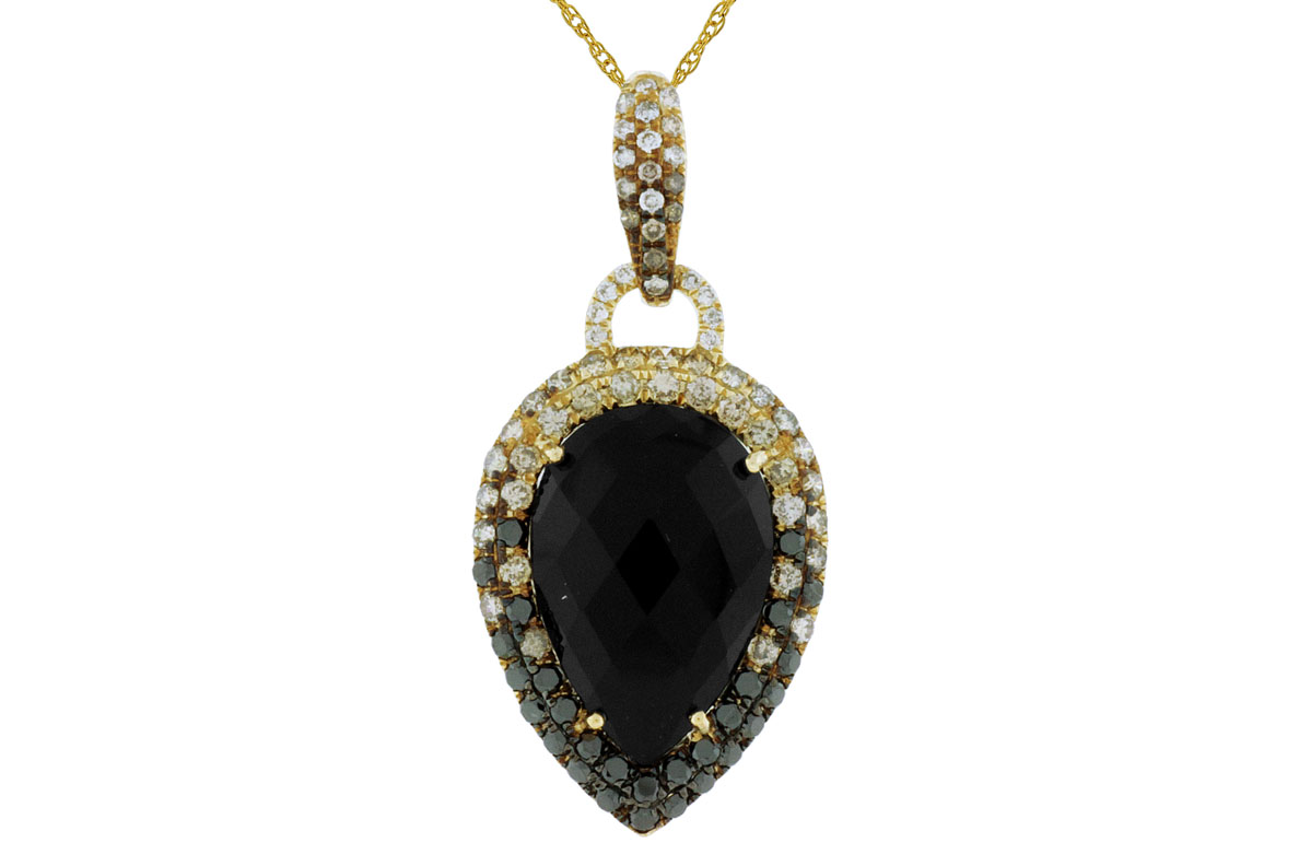 FANCY ONYX & DIAMOND PENDANT