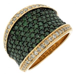WHITE & GREEN DIAMOND RING