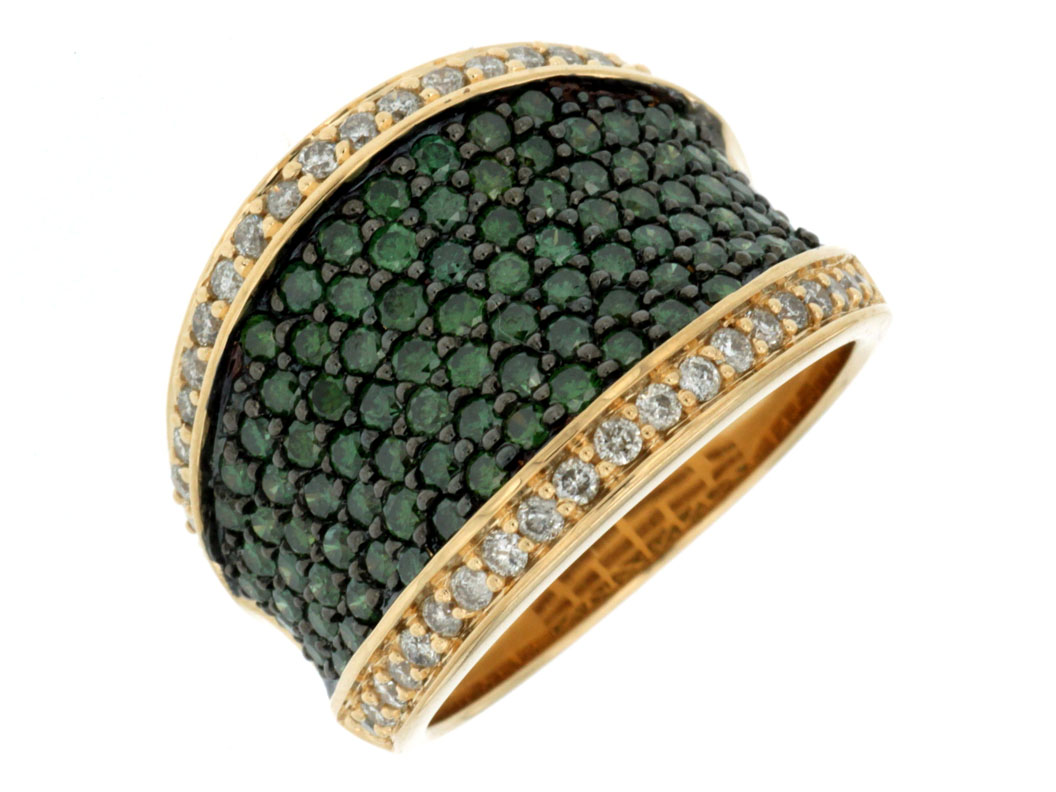 WHITE & GREEN DIAMOND RING