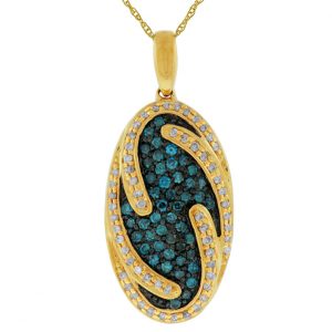 BLUE DIAMOND & DIAMOND PENDANT