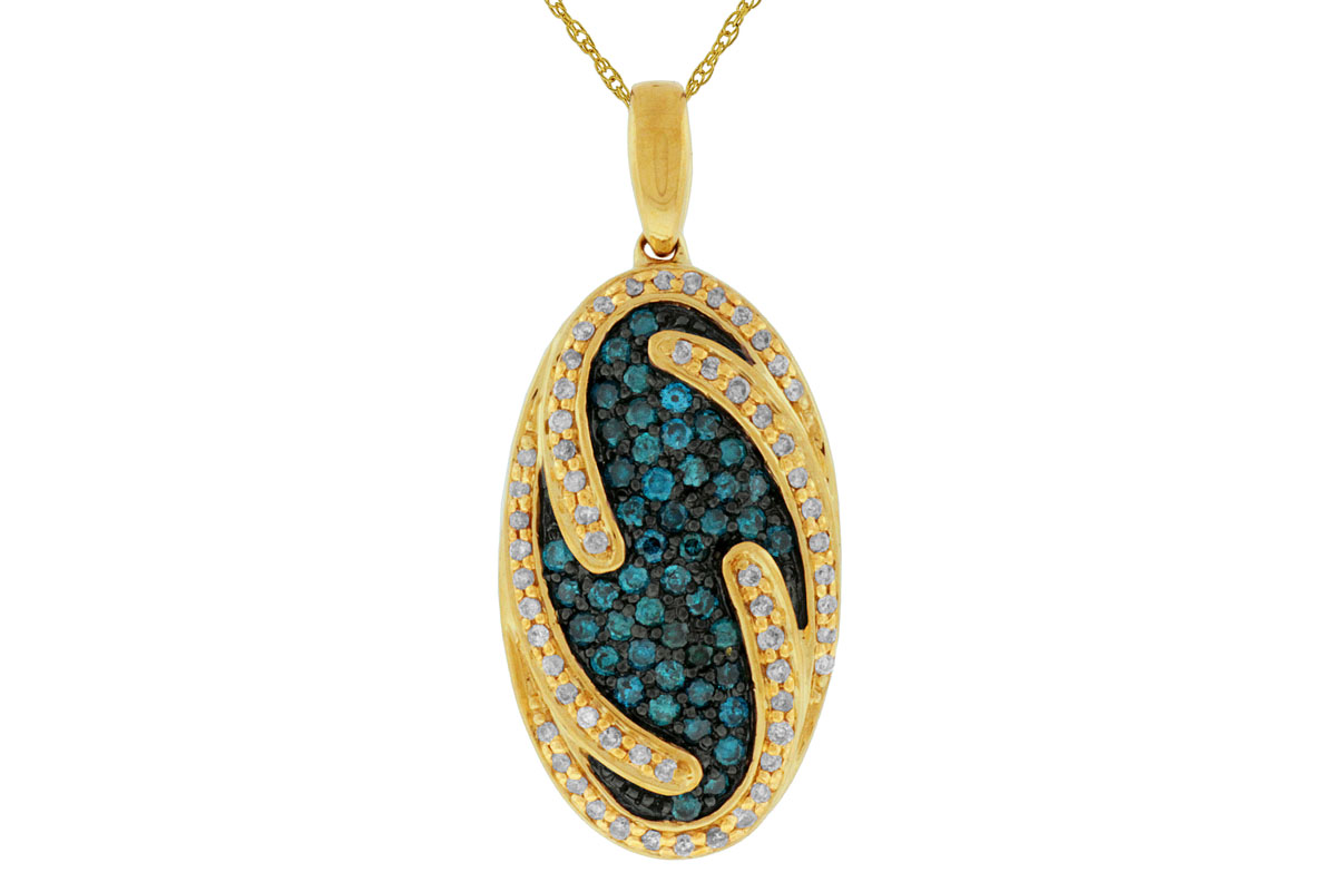 BLUE DIAMOND & DIAMOND PENDANT