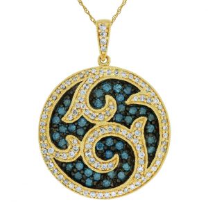 DIAMOND &BLUE DIAMOND PENDANT
