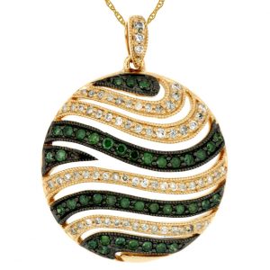 WHITE & GREEN DIAMOND PENDANT