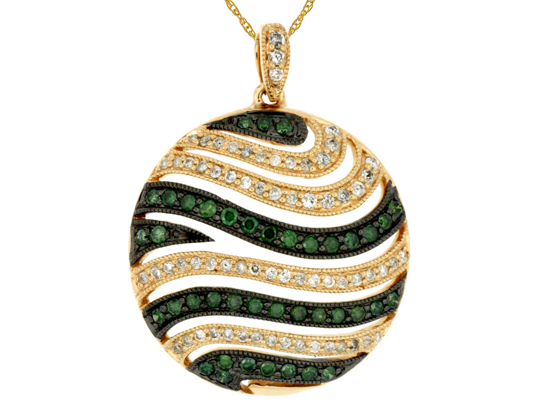 WHITE & GREEN DIAMOND PENDANT