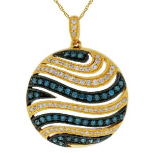 DIAMOND &BLUE DIAMOND PENDANT