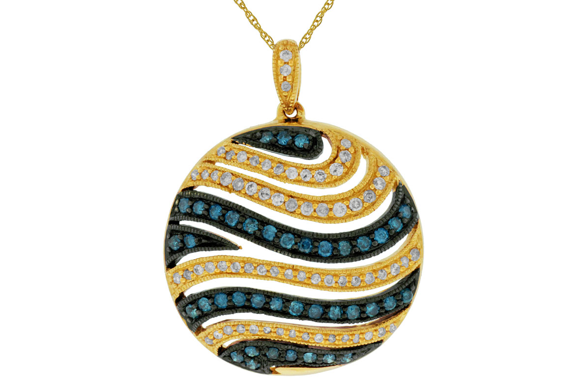 DIAMOND &BLUE DIAMOND PENDANT