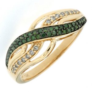 WHITE & GREEN DIAMOND RING