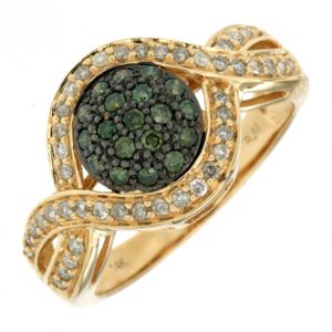 WHITE & GREEN DIAMOND RING